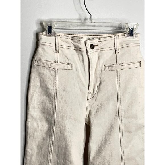 Free People Firecracker high waist flares in ivory Ecru Size 31 NEW - Picture 7 of 9